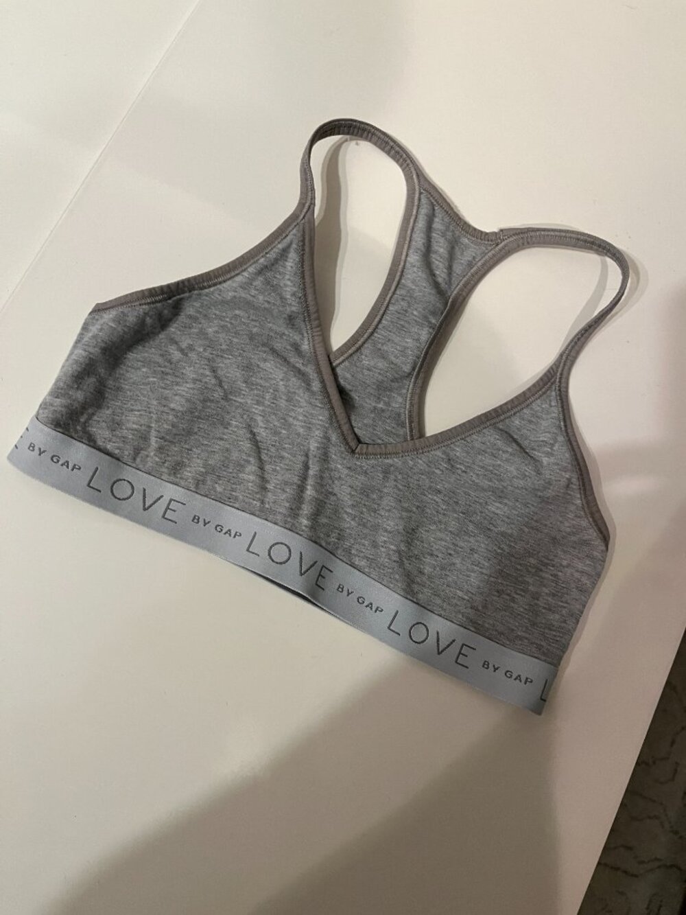Love by Gap Gray and White Bralette Wireless Comfort Bra